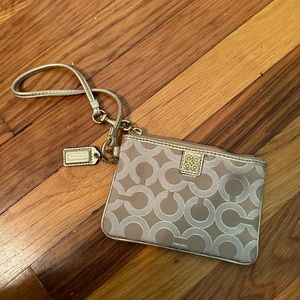 Gold Coach Signature Wristlet
